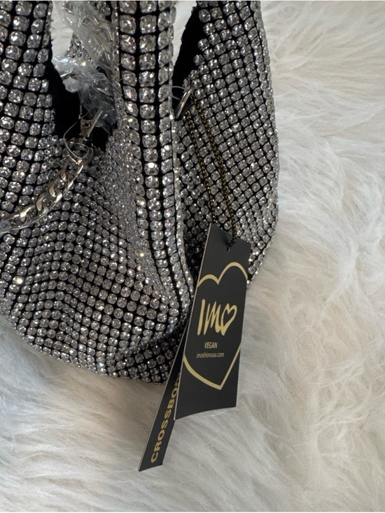 None Handbags - Vegan Crystal Mini Bag - Silver Sparkle
